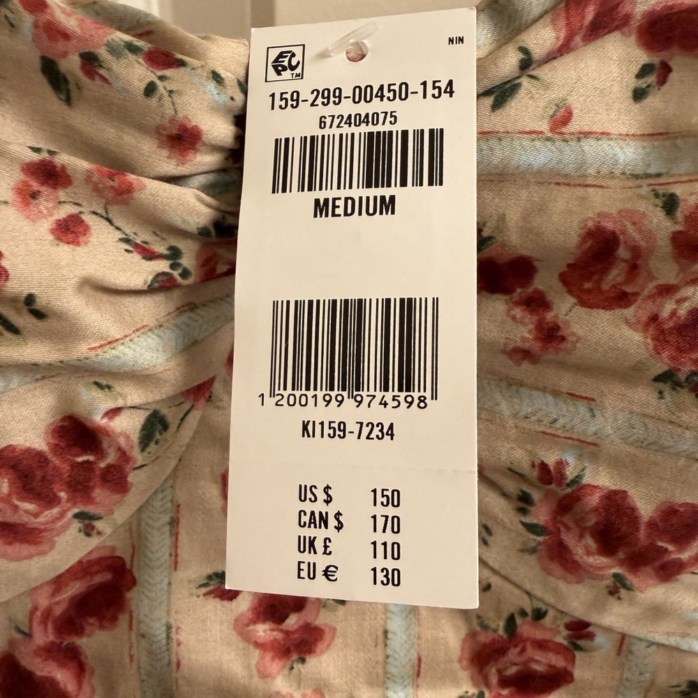 Abercrombie & Fitch Cream Maxi Dress with Pink Floral Print - Picture 4 of 6